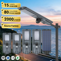 Nouveautés : Lampadaires solaires LED intelligents avec caméra WIFI, SMD5054, ABS, IP65, étanches, 800W, 1200W, tout-en-un