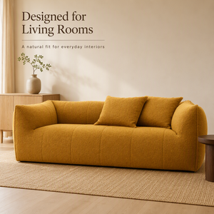 Divano Moderno a 3 Posti in Corduroy, Comodo Divano con Braccioli Curvi, Struttura in Legno, Imbottito per Soggiorno, Forma a I - Product Image 4