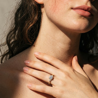 Bague en argent sterling 925 de luxe avec moissanite brillante pour femme, bague de fiançailles délicate en argent, cadeau de bijoux