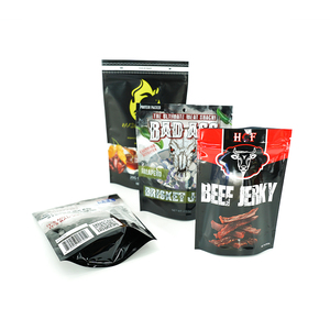 Tùy chỉnh mùi bằng chứng thực phẩm cấp Hologram Túi <span class=keywords><strong>Ziplock</strong></span> và nước mắt notch resealble phân hủy sinh học Snack thịt bò Jerky bao bì túi - Product Image 5