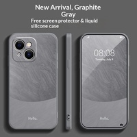 Casing HP Liquid Silicone Anti-Shock Full-Covering Minimalis Unik Trendy Desain Blok Warna Hewan untuk iPhone 14 Pro Max