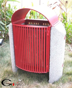 Gavin Park Furniture Thùng Rác Ngoài Trời Thép Và Thùng Rác Xi Măng 50 Lít - Product Image 5