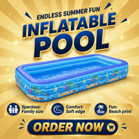 Piscine gonflable pour enfants en PVC, écologique, portable, rectangulaire, pour usage familial