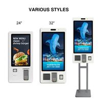 Kiosque de commande et de paiement en libre-service avec écran tactile POS pour restaurant LIEN 21,5/24/27/32 pouces avec imprimante