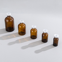 Amber 50ml botol botol kaca injeksi steril farmasi dengan tabung farmasi karet kaca berbentuk