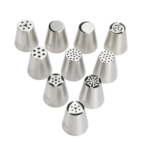 Kit de boquillas de repostería estilo ruso con boquillas de crema moldeadas de una pieza de acero inoxidable 304 para varios diseños de repostería. - Product Image 5