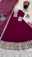 Anarkali Salwar Kameez Moderno Personalizado en Faux Georgette, Elegante Vestido Indio Pakistaní para Bodas y Fiestas de Verano e Invierno, de Secado Rápido, Color Antra