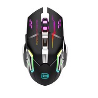 Mouse Gaming Nirkabel RGB 2.4GHz +BT Isi Ulang Ergonomis 6-Tombol PMW3327 Sensor Optik USB/Type-C Desktop