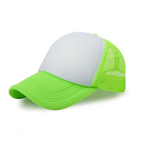 Gorra de béisbol de malla de 5 paneles en blanco para niños, con logo personalizado, MOQ bajo, gorra trucker común para niños