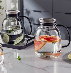 Mango colorido de moda cerveza fría hecha a mano a prueba de agua de vidrio a prueba de calor TAPA DE <span class=keywords><strong>jarra</strong></span> de vidrio de borosilicato transparente gruesa - Product Image 6