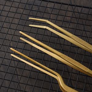 Juego de 3 Pinzas de Cocina Doradas de 10 Pulgadas, Pinzas Finas para Alimentos, Pinzas de Acero Inoxidable 430 - Product Image 5