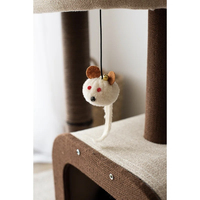 YOUME 27'' H Katzenbaum mit Naturpapier-Seilkratzer und Jute-Stoff Sitzstange Katzenbaum Katzen-Condo