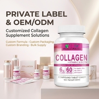 Comprimés de collagène - Peptides de collagène, vitamine C et biotine pour la santé de la peau, des cheveux et des ongles