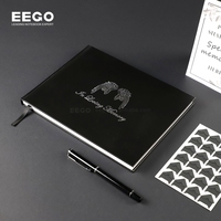 Libro de Condolencias de Cuero Premium con Logotipo en Lámina Plateada, Personalizable, para Servicios Funerarios