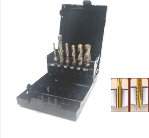 BOMI BMKK-152 6 pièces M3-M10 HSS M35 perceuse combinée entièrement rectifiée et ensemble de tarauds pour <span class=keywords><strong>m</strong></span>étal - Product Image 1