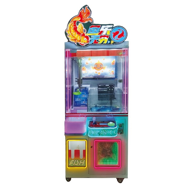Coin Operated Shopping Mall Commercial Arcade Game Room Real Fish Catching Amusement Park Kids Toy Fishing Crane Machine