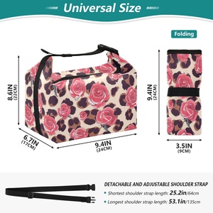 Sac à déjeuner personnalisé motif léopard rose tropical Hawaï, sac isotherme, sac de pique-nique scolaire en plein air - Product Image 3