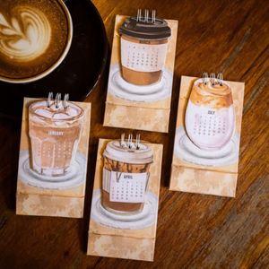 Coffee-Themed 2026 Planner with <b>Mini</b> Calendar and Memo Section for Office <b>Desk</b> - Product Image 2