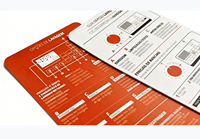 Étiquettes de produits personnalisées, cartes de bureau en papier couché, pelliculage, vente en gros, cartes de garantie imprimées et pliées
