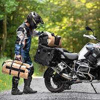 Sac étanche noir 30L, anti-poussière, avec valve et sangles MOLLE pour bagages de moto longue distance