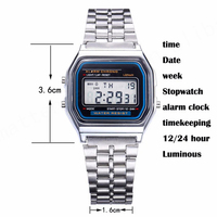 Montre numérique LED en acier inoxydable pour homme, étanche, bracelet décontracté, tendance, or rose, nouvelle collection, vente chaude