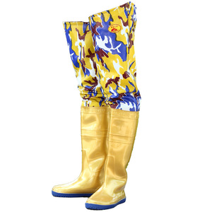 Bottes de pluie pour homme Golden Boot, camouflage jaune, extra longues, pour la plantation du riz, au-dessus du genou, antidérapantes, résistantes à l'usure - Product Image 5