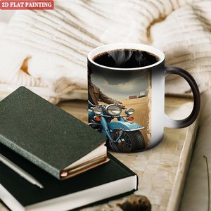 Tasse Magique 11oz en Céramique Noire Givrée à Changement de Couleur Thermique pour Boissons Quotidiennes - Product Image 3