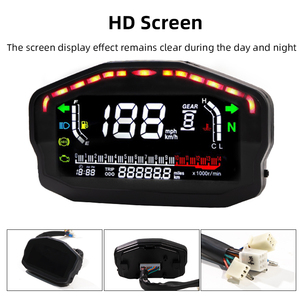 Nouveau compteur de vitesse numérique LCD universel pour moto, odomètre, tachymètre, jauge 12V, coque noire, pour le marché d'Amérique du Sud - Product Image 3