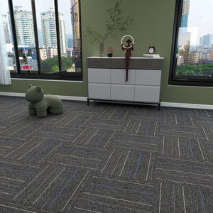 Ubin karpet ramah lingkungan 50x50cm, bahan PP Gery hijau, perekat diri, ubin karpet ruangan rapat dengan dukungan PVC - Product Image 6