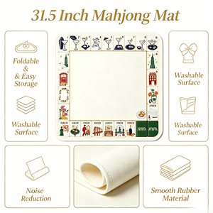 Portable Mahjong <b>Table</b> Mat <b>Foldable</b> Gambling <b>Game</b> Board Custom Print Quilted <b>Game</b> for Travel and Indoor Play - Product Image 2