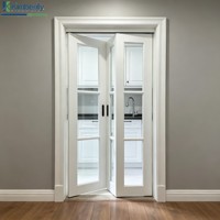 Portes pliantes pour salon et cuisine, cloisons pliantes en verre, isolation intérieure de villa, portes pliantes en verre pour entrée de patio