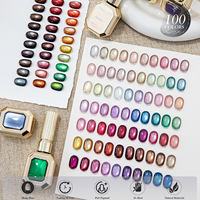 Vendeeni Four Seasons Radiance 100 couleurs Perles de verre haute intensité de couleur Paillettes fines Ultra-brillantes Gel UV effet œil de chat Usage professionnel en salon