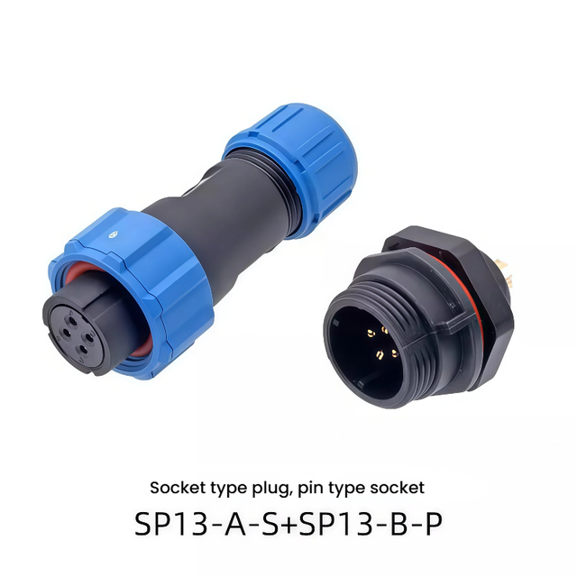 SP1712 Industrial IP68 Waterproof Plastic Housing Circular Connector Motor Connector 234579 Core Threaded Locking Rear Nut