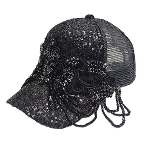 Ultimo aggiornamento moda estiva donna donna donna donna paillettes cappellino da Baseball golf sole papà cappello camionista cappelli con strass fiori - Product Image 1