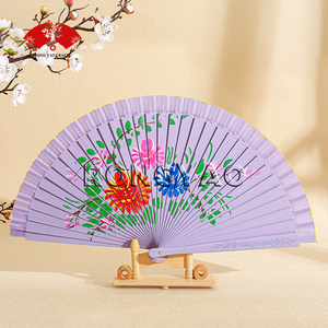 Abanico de Mano Español de Madera Pintado de Rojo de 23 cm con Estampado de Flores, Abanico <span class=keywords><strong>Flamenco</strong></span> para Mujer - Product Image 4