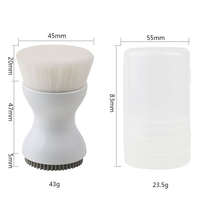 Pinceau de maquillage simple à poils doux Fond de teint à double extrémité Brosse nettoyante pour le visage Application multifonctionnelle de lavage du visage