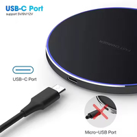 Base de Carga Inalámbrica de 15 W, Estación de Carga Rápida Delgada, Logotipo Personalizado, Base de Escritorio Portátil Ultrafina, Cable Eléctrico Retráctil