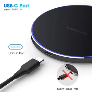 Base de Carga Inalámbrica Qi de 15W, Delgada, Redonda, de Carga Rápida, con Logotipo Personalizado, Ultrafina, Portátil, para Escritorio, para Teléfonos Inteligentes - Product Image 4
