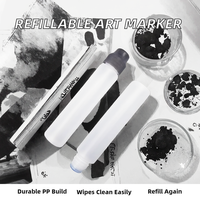 SUPERDOTS 43ml 15mm Marqueur d'art rechargeable court en PP, vide, pour peinture, graffiti, art mural, verre, tableau blanc