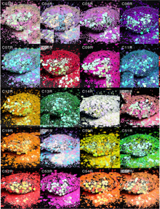 <span class=keywords><strong>Glitter</strong></span> Hexagonal de Poliéster de la <span class=keywords><strong>Serie</strong></span> Fantasía Perla Ópalo, Mezcla de Colores Brillantes, Venta Caliente para Hacer Copas de Globo de Nieve - Product Image 2