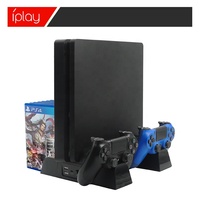 Support de Refroidissement Vertical Multifonctionnel avec Station de Charge pour Manettes Playstation 4, PS4 Pro et PS4 Slim