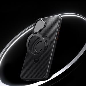 Anneau en silicone en fibre de carbone béquille armure robuste sans fil charge housse de téléphone pour <span class=keywords><strong>iPhone</strong></span> 15 Pro Max 16 14 13 <span class=keywords><strong>12</strong></span> Plus - Product Image 4