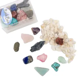 Großhandel natürliche raue Fluorit Rosenquarz Kristall Heils tein, Kristall Box Set für Geschenk