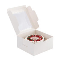 Carton à gâteau en carton blanc biodégradable et écologique, à montage facile en 4 étapes, avec fenêtre de visualisation pour fraises, vente en gros