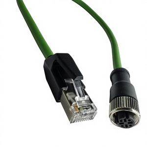 מחבר M12 בעל 4 פינים, זכר, מקודד D, תקע RJ45, תעשייתי, Profinet, EtherCAT, Ethernet, CAT6, PVC, IP67, כבל מוגן עם צמה - Product Image 2