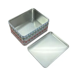 Caja de hojalata personalizada de fabricante, recién llegados, caja de embalaje rectangular de lujo para galletas y Chocolate