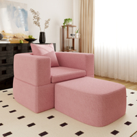 ATUNUS US Dropshipping Vorrätig Knochenloses Einzelsofa-Bett für Wohnzimmer Schlafzimmer Möbel Rosa Ovale Form Faulenzer-Sofa Couch