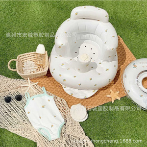 Inflatable Baby <b>Sofa</b> 0.3MM Thickness For 0-24 Months <b>Kids</b> Learning Seat With Rainbow Pattern - Product Image 3