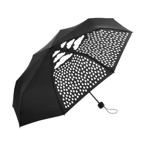 Superlight Business Eco Telescopic Manual Opening Magic Color-Changing Sun 3 Folding Umbrella, Folding Umbrella with Bag