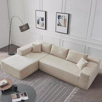 Canapé d'angle trois places en tissu sous vide, moderne, minimaliste, écologique, durable, convertible en lit, pour salon et hôtels
